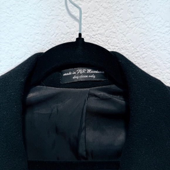 Mens Ron Chereskin Cashmere Blend Overcoat Black Dress Coat Italy Fabric Size 48 - Picture 3 of 9